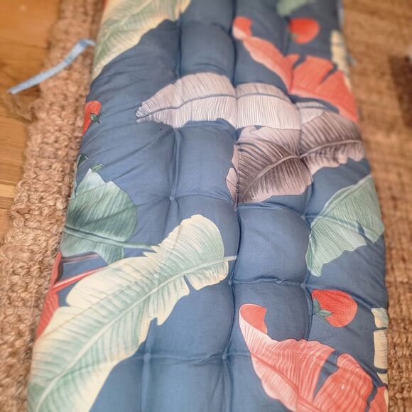 Tropic Floral Indoor/Outdoor Chaise Lounge Cushion with Ties & Top Wrap *Plush* - Picture 4 of 14
